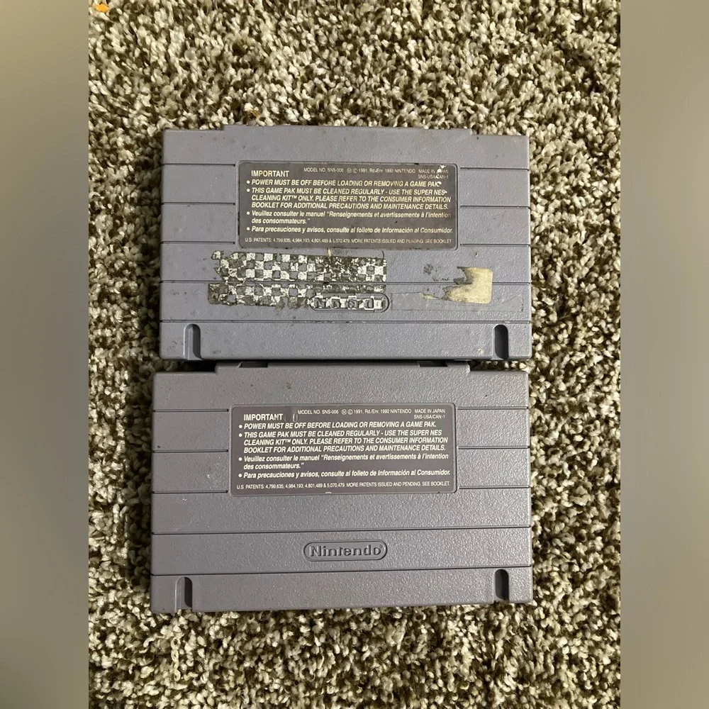 Lock On & Carrier Aces Super Nintendo Video Game Cartridges